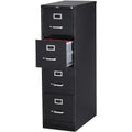 STAPLES 4-Drawer Lockable File Cabinet, Black, 25 in D x 15 in W