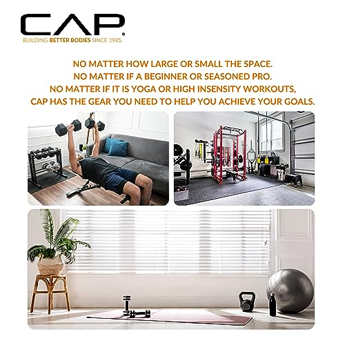 CAP Barbell 150 LB Coated Hex Dumbbell Weight Set With Vertical Rack - Black