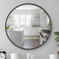 Round Aluminum Wall Mirror With Decorative Metal Frame
