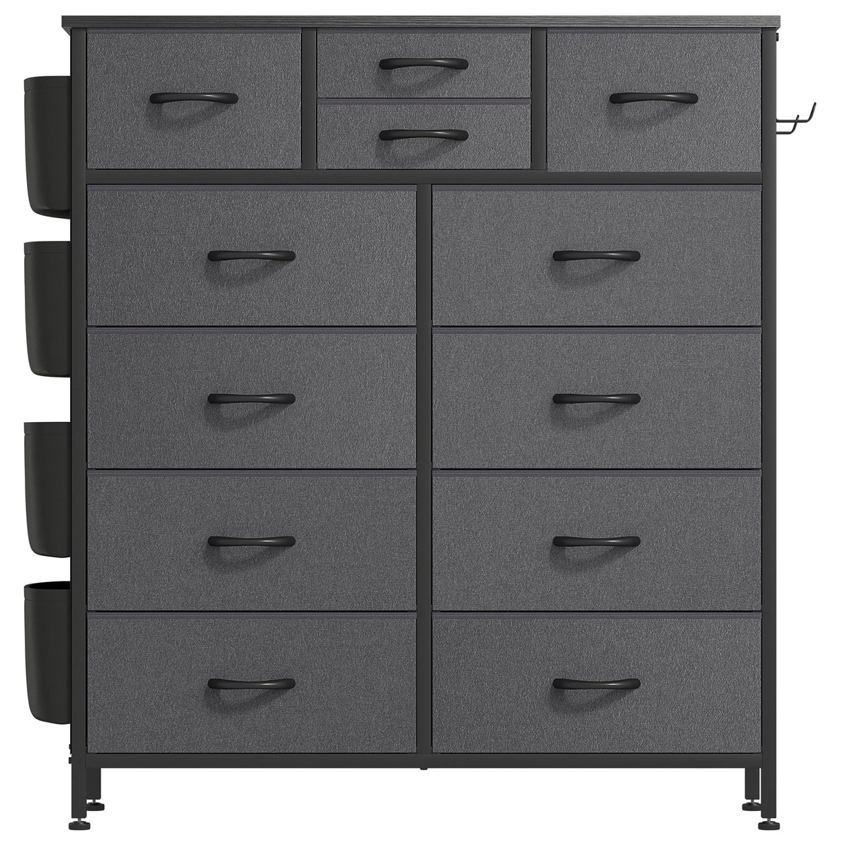 12-Drawer Fabric Dresser With Wood Top And Metal Frame