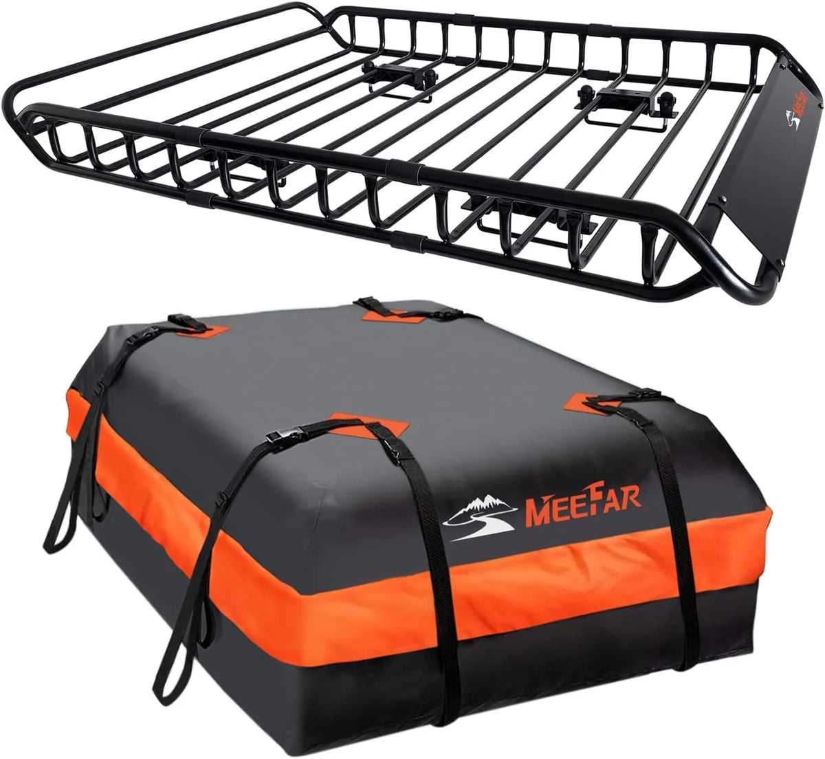 MeeFar Roof Cargo Basket 51 x 36 x 5 in with Waterproof Bag - MF-BSK-AND-BAG
