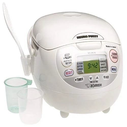Zojirushi 5.5-Cup Neuro Fuzzy Rice Cooker And Warmer, White - NS-ZCC10