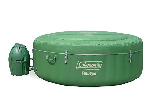 Bestway Coleman SaluSpa Inflatable Hot Tub Spa, Green & White, 77 in x 77 in x 28 in