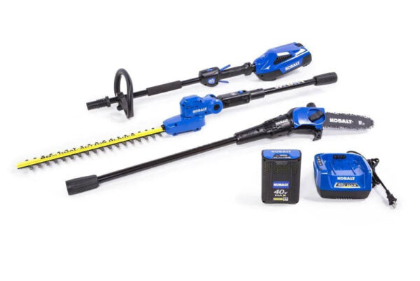 40V MAX Cordless Pole Hedge Trimmer And Pole Saw Combo Kit, 20-Inch Blades, 8-Inch Saw, Battery And Charger