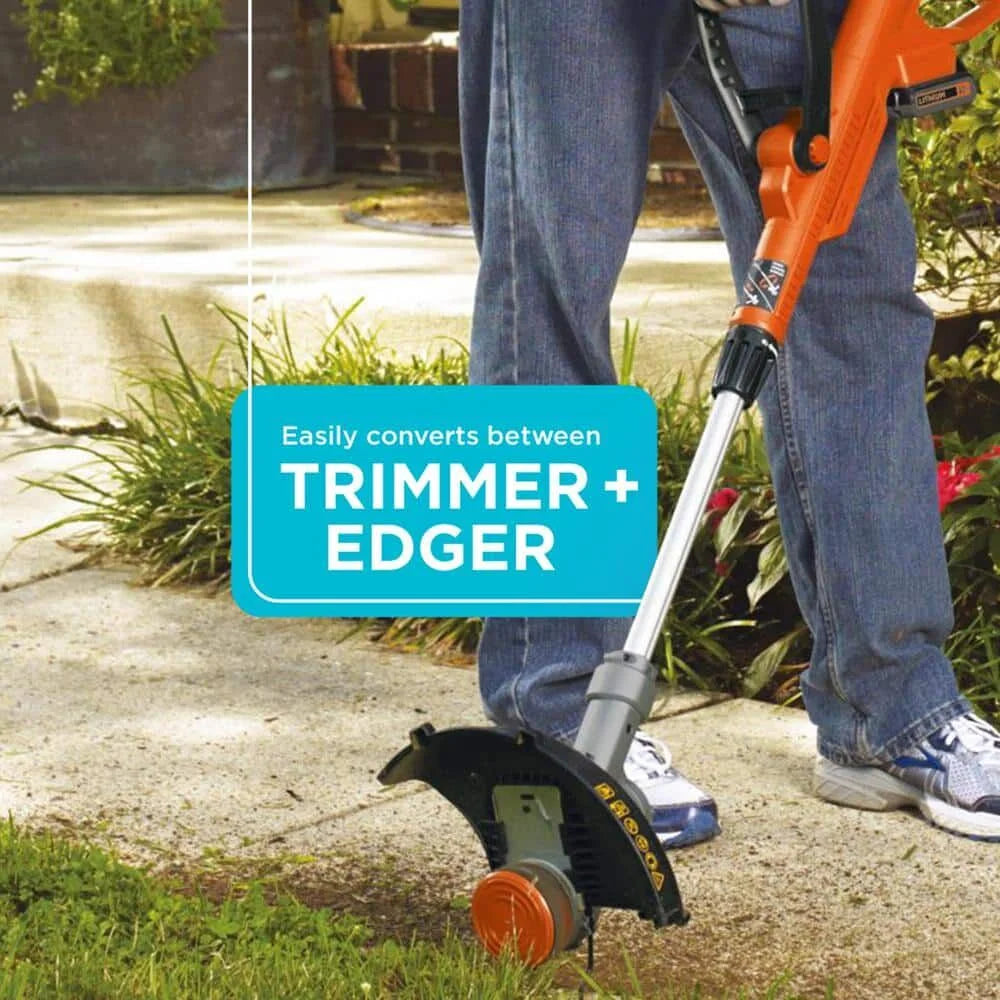 BLACK+DECKER 20V Cordless String Trimmer And Edger With 2Ah Lithium Ion Battery
