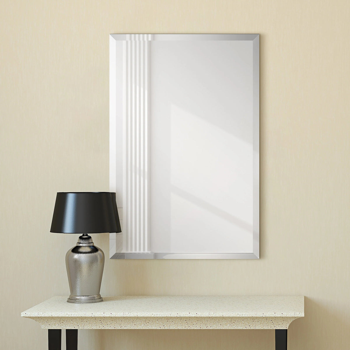 Frameless Beveled Prism Wall Mirror - Clear