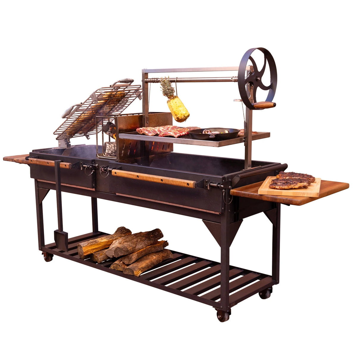 Backyard Discovery Argentine Santa Maria XL Wood Fire & Charcoal Steel Grill, 723 Square Inch - Asado Clamp
