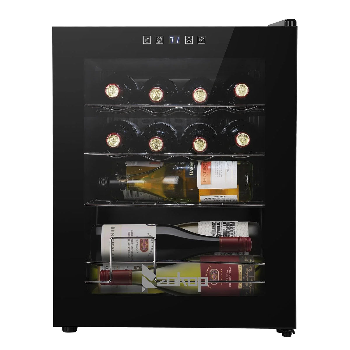 Zimtown 16 Bottle Compressor Wine Cooler Refrigerator, Black - Digital Temperature Control With Lock