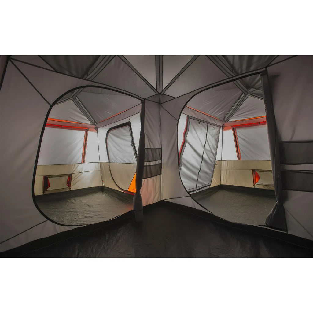 Ozark Trail Instant Cabin Tent, Sleeps 12, 3 Rooms, Brown/Red, 16 in x 16 in - WMT-161682B