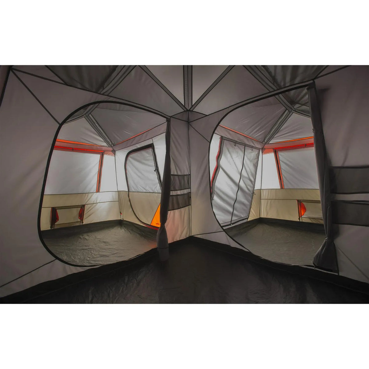 Ozark Trail Instant Cabin Tent, Sleeps 12, 3 Rooms, Brown/Red, 16 in x 16 in - WMT-161682B
