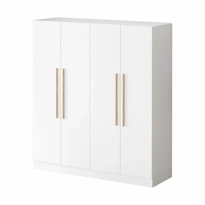 FUFU&GAGA Freestanding Solid Wood Wardrobe Closet With Storage Shelves