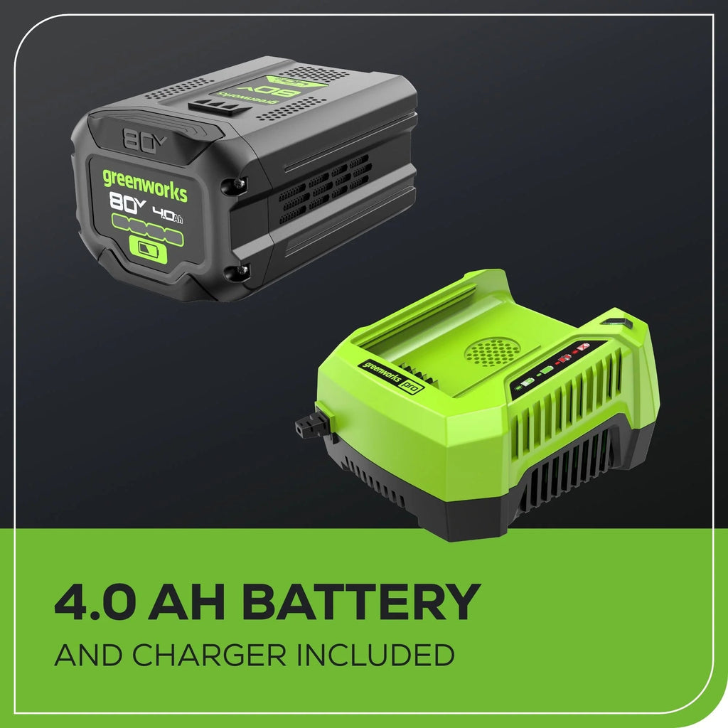 80V 21-Inch Brushless Cordless Lawn Mower With 4.0Ah Battery And Rapid Charger