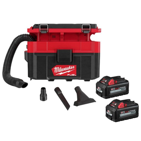 18V Cordless 2.5-Gallon Wet/Dry Vacuum With 2 x 6.0Ah Lithium-Ion Batteries
