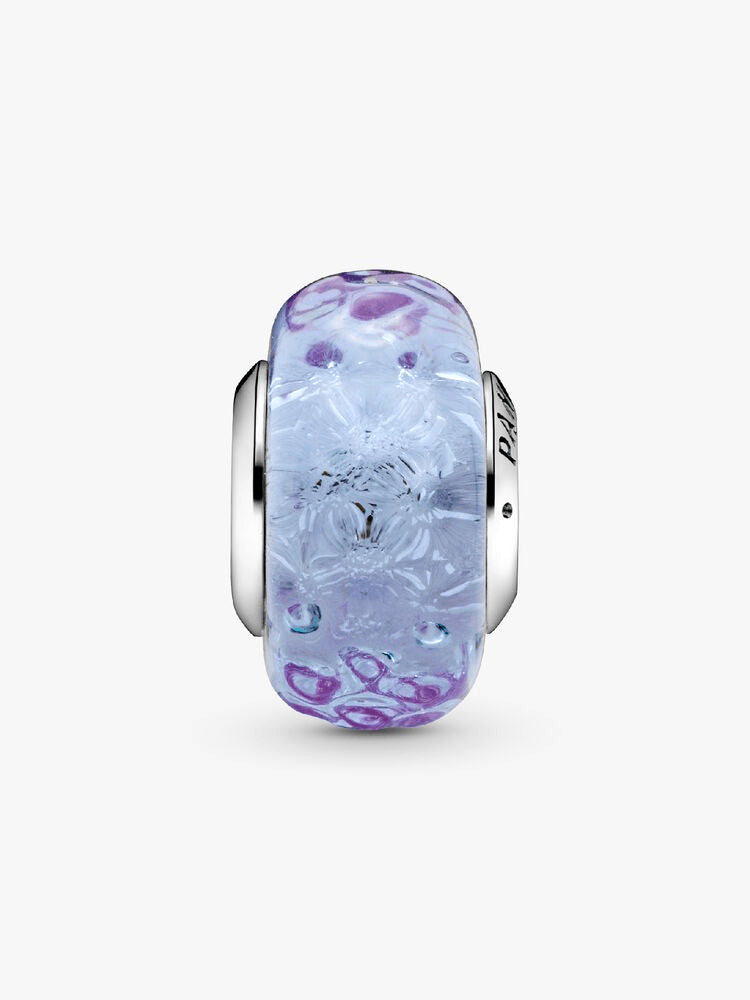 Wavy Lavender Murano Glass Charm