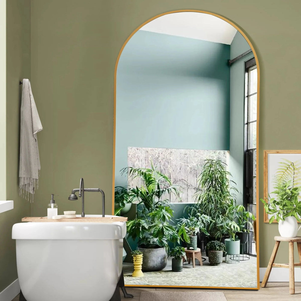 Arched Full-Length Floor Mirror - Standing And Wall-Mounted