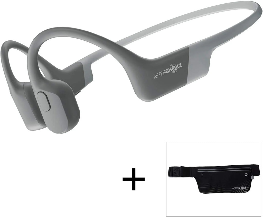 AfterShokz Aeropex Open-Ear Wireless Bone Conduction Headphones With Sport Belt, Cosmic Black - 2.3