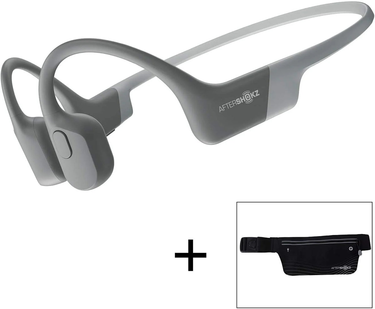 AfterShokz Aeropex Open-Ear Wireless Bone Conduction Headphones With Sport Belt, Cosmic Black - 2.3
