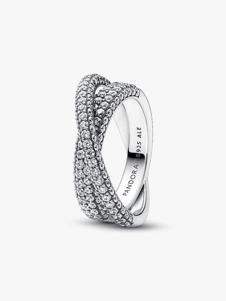 Pandora Timeless Pavé Crossover Dual Band Ring