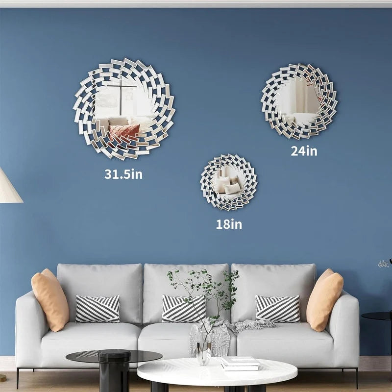 Round Spiral Sunburst Decorative Wall Mirror