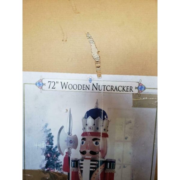Pair Of 6-Foot Tall Wooden Nutcracker Figures - Vintage-Style Holiday Decorations