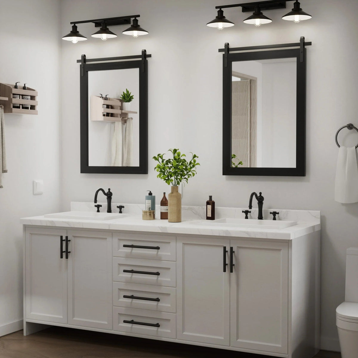 Rectangular Wall Mirror With Wood Frame, 18 x 26 in, 22 x 30 in, 24 x 36 in, or 40 x 26 in - Multiple Sizes