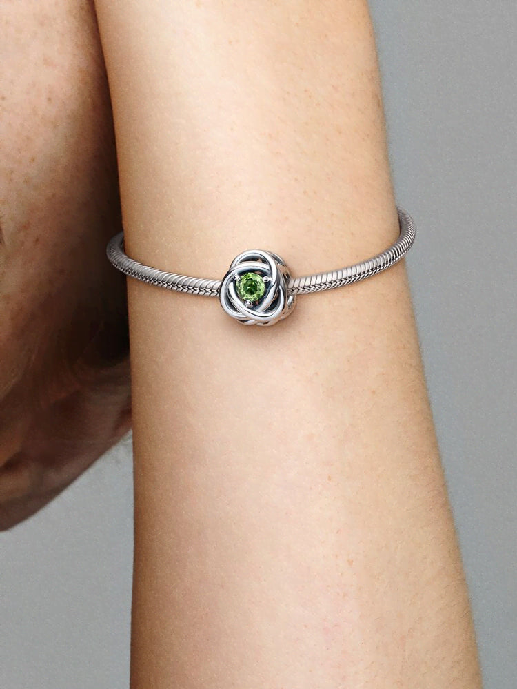 August Spring Green Eternity Circle Charm