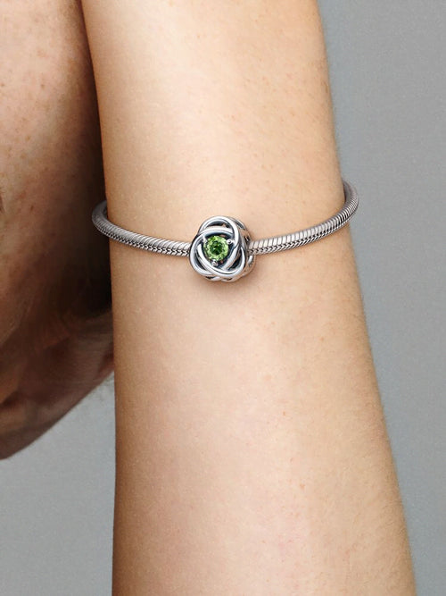 August Spring Green Eternity Circle Charm