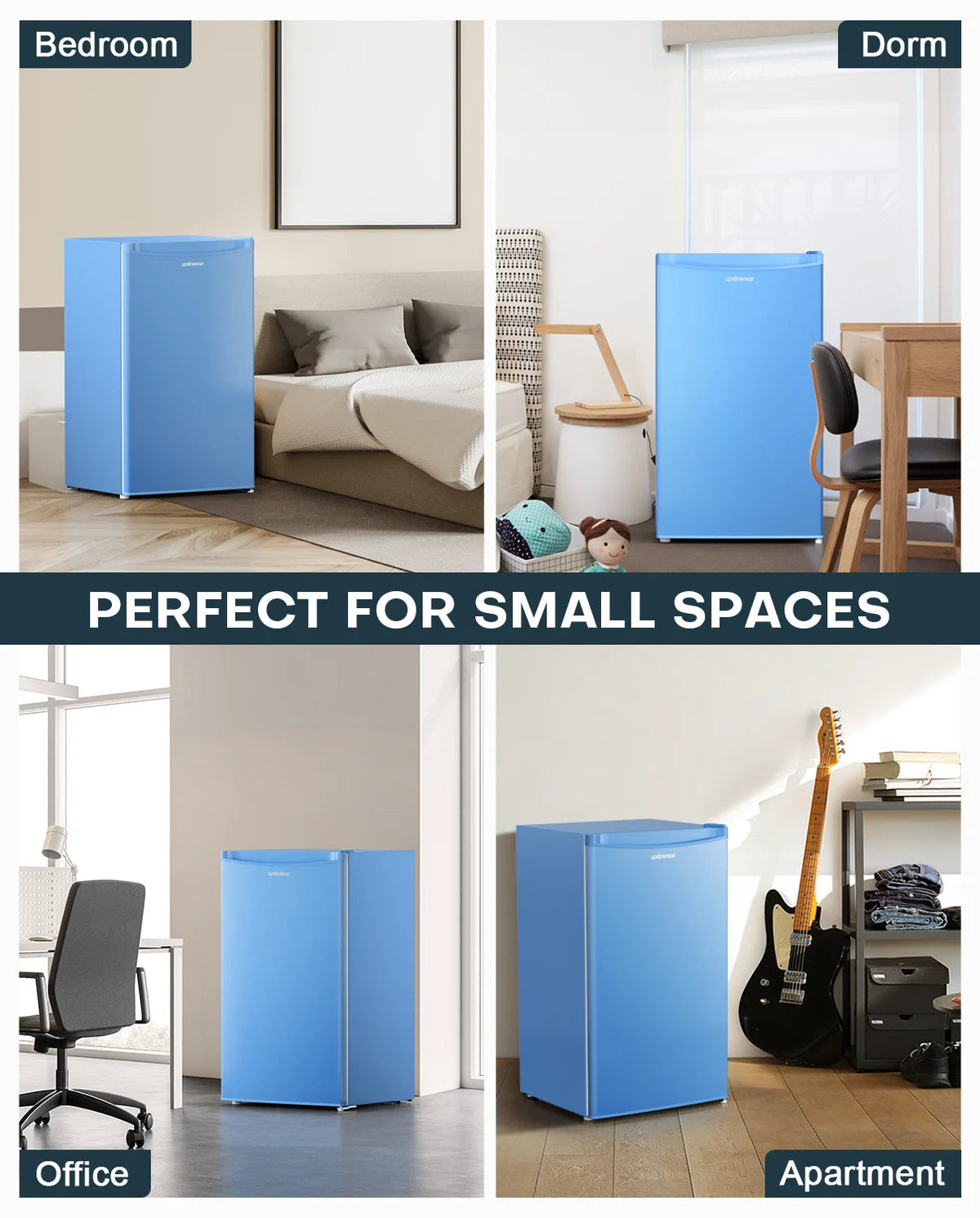 Upstreman 3.2 Cu.Ft. Single Door Mini Refrigerator With Freezer - BR321