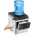 48 Lbs/24H 2-in-1 Stainless Steel Countertop Ice Maker With Chilled Water Dispenser And 5 Lbs Ice Storage Basket