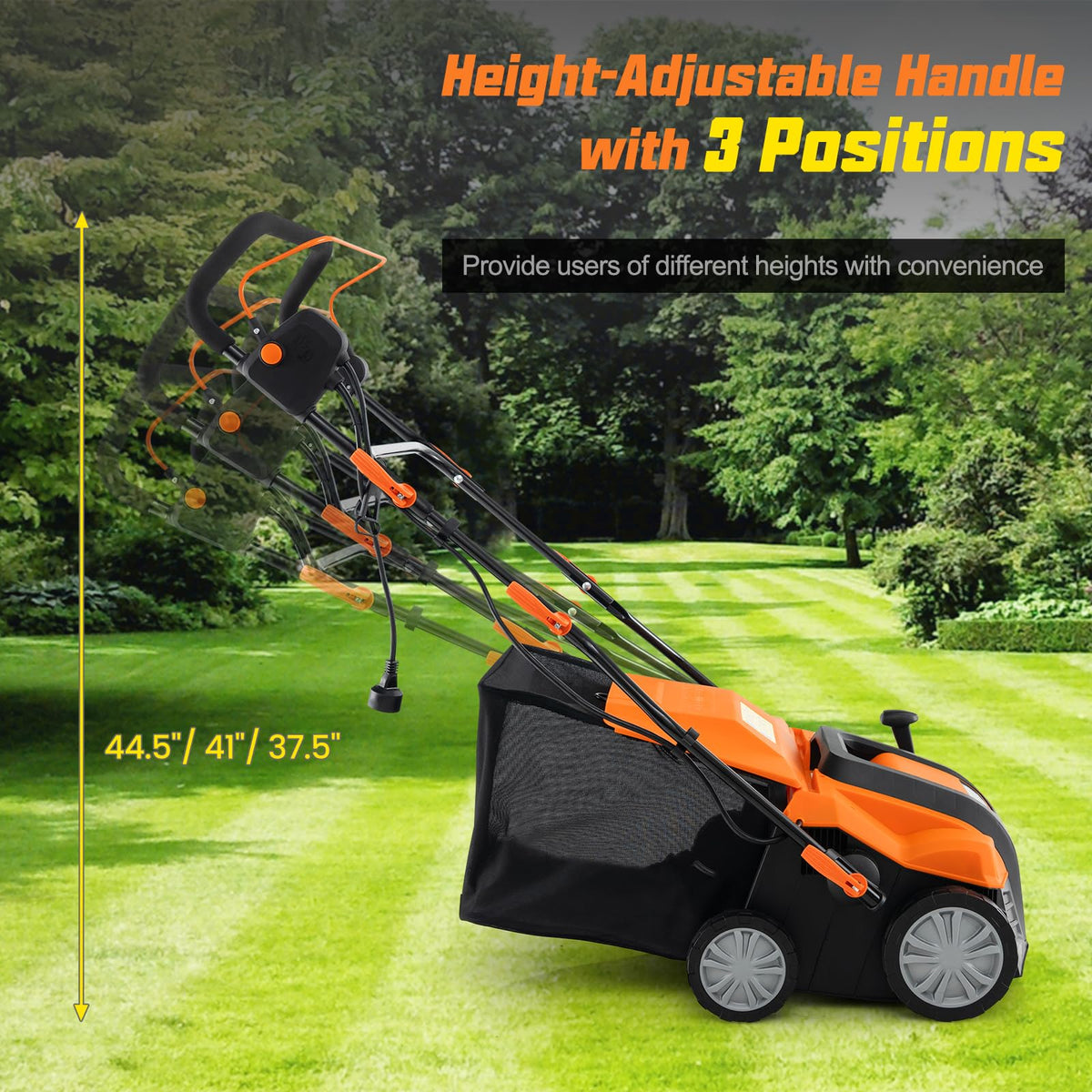 2-In-1 16-Inch 15A Corded Electric Scarifier And Lawn Dethatcher