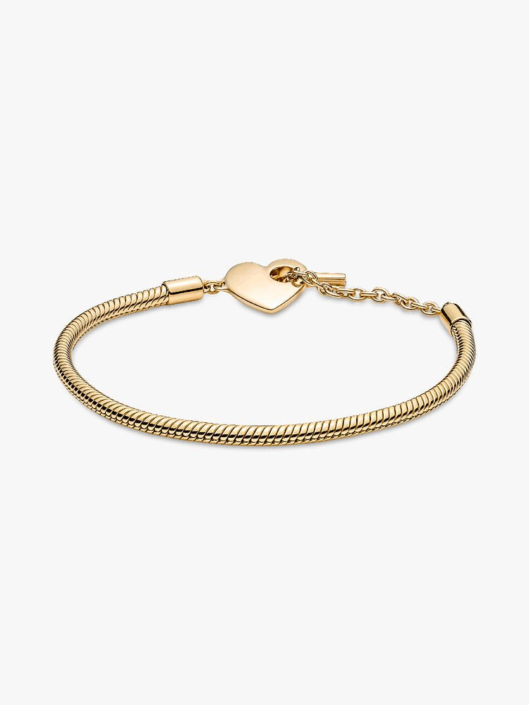Pandora Moments Heart T-Bar Snake Chain Bracelet