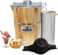 Elite Gourmet 6 Quart Vintage Wood Bucket Electric Ice Cream Maker