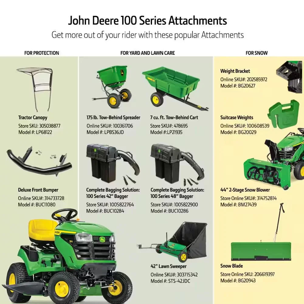 John Deere Ride-On Lawnmower 42 inch 17.5 HP Petrol Hydrostatic Drive - BG21271