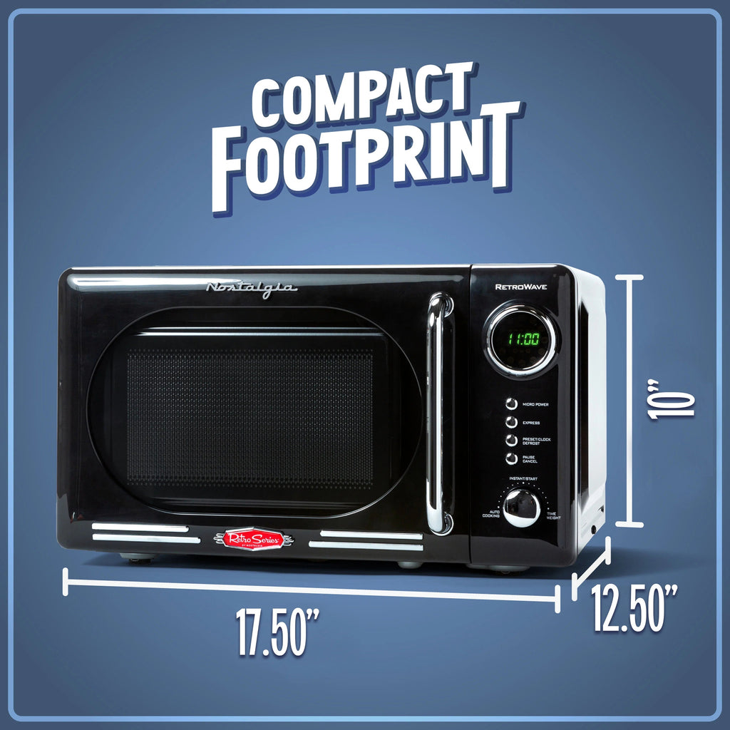 Nostalgia Retro Compact Countertop Microwave Oven 0.7 Cu. Ft. 700-Watts Orange