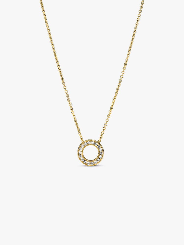 Pandora Logo Pavé Circle Collier Necklace