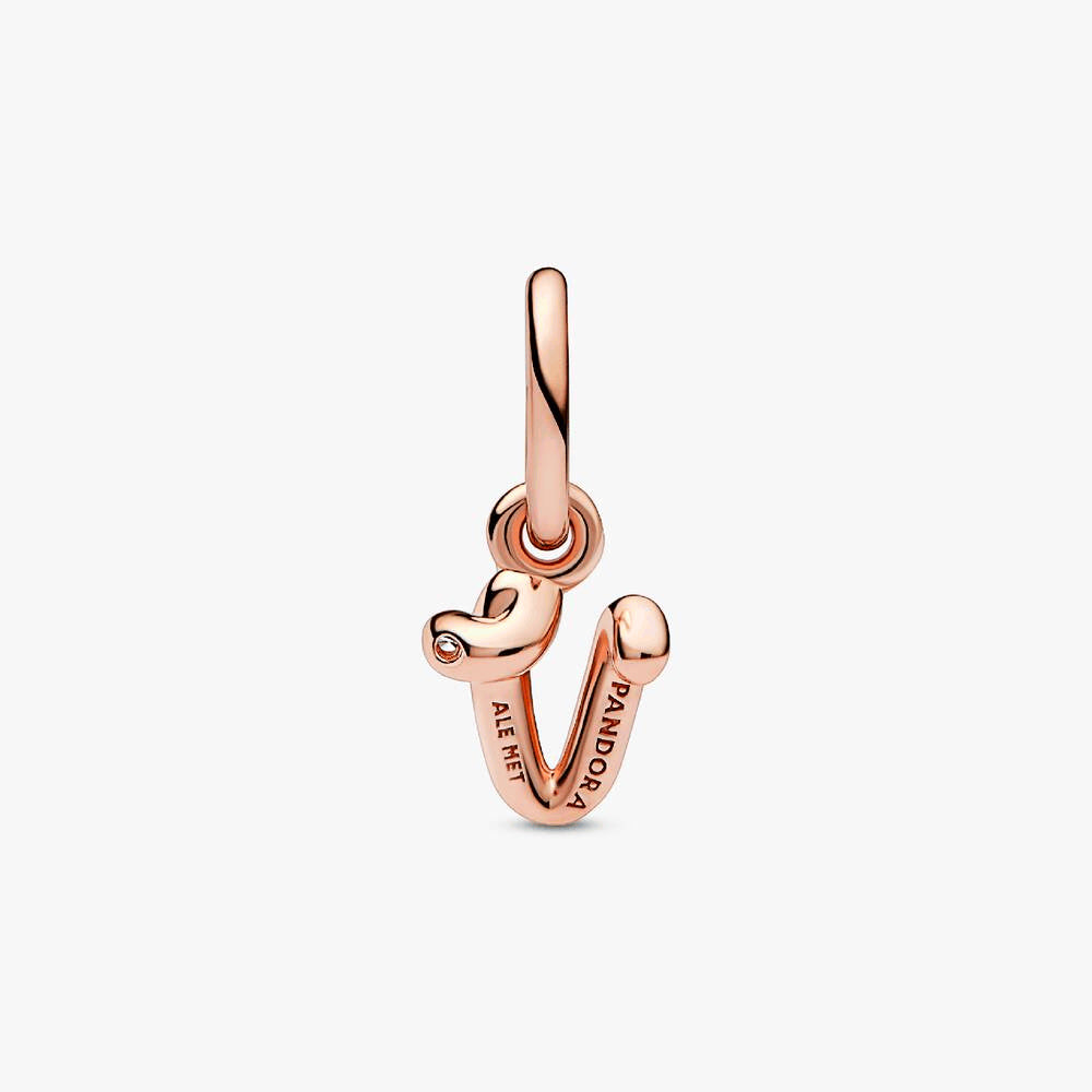 FINAL SALE - Letter V Script Alphabet Dangle Charm