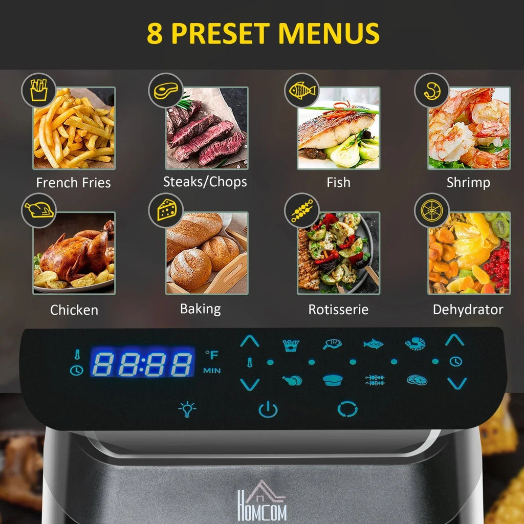GVJMTKP 12 QT 8-In-1 Air Fryer Oven Combo, 1700W, Black