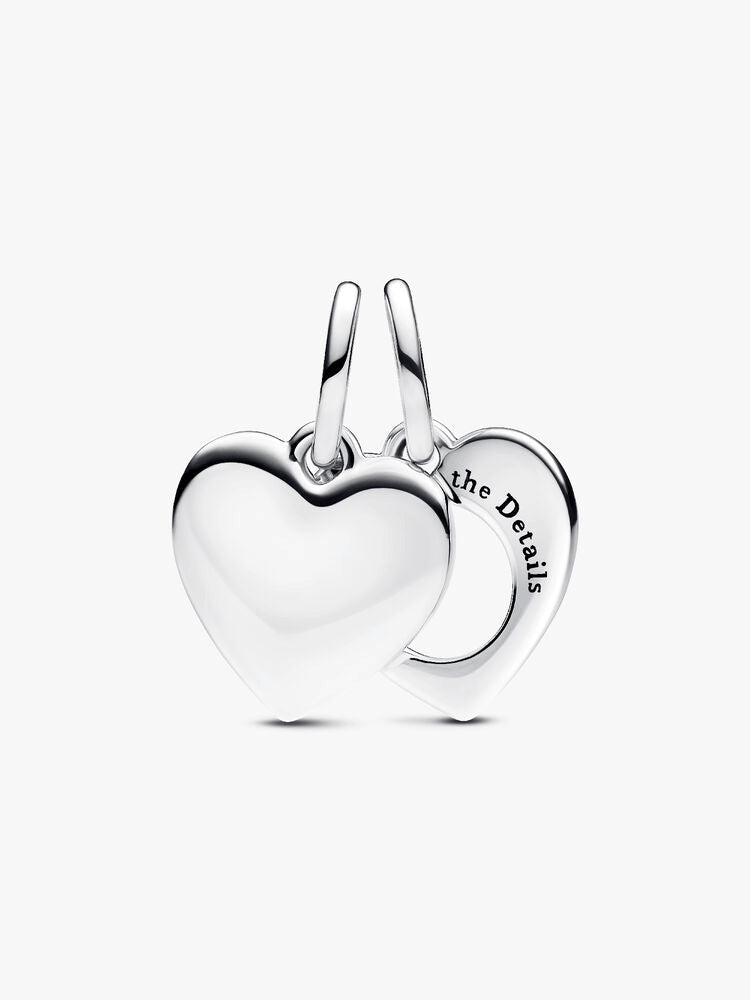Engravable Heart Magnifying Glass Double Dangle Charm