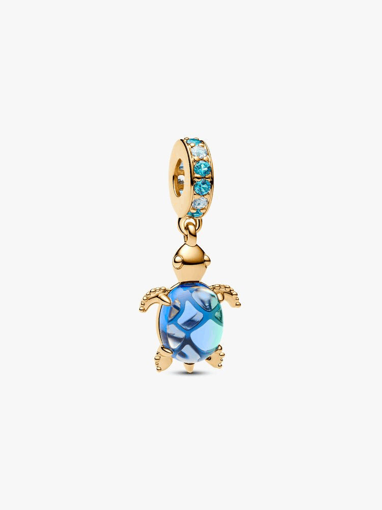 Sea Turtle Murano Glass Dangle Charm
