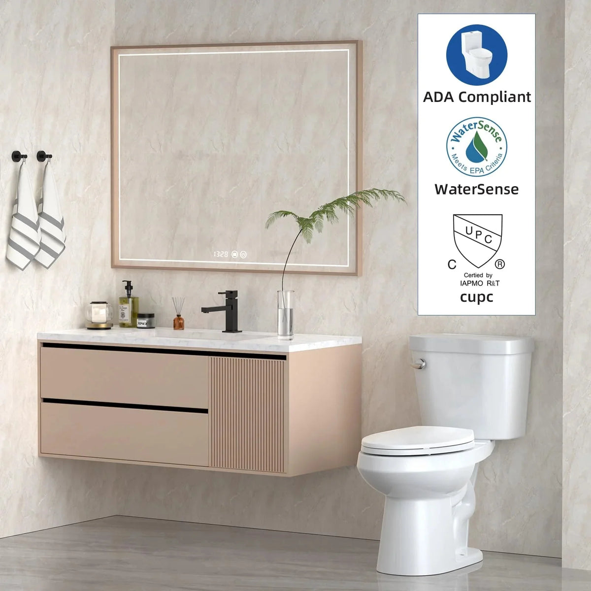 21in Elongated Two-Piece Toilet, 1.28 GPF, Cotton White - AtN03p2drOsr6oe6Nh4RWwfV3P