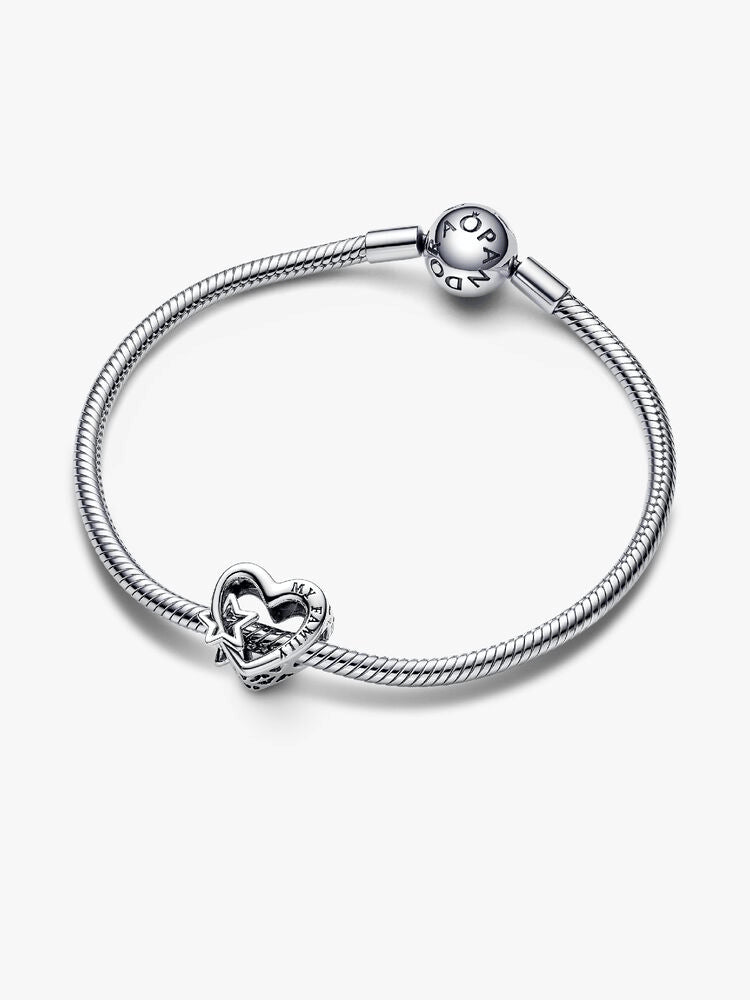 Openwork Family Heart & Star Charm
