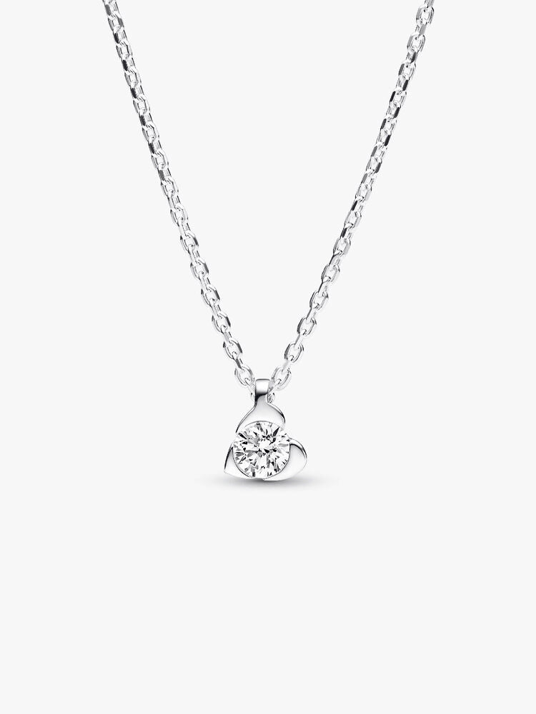 Pandora Talisman Sterling Silver Lab-grown Diamond Heart Pendant Necklace