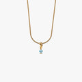 March Eternity Circle Dangle Charm Necklace Set