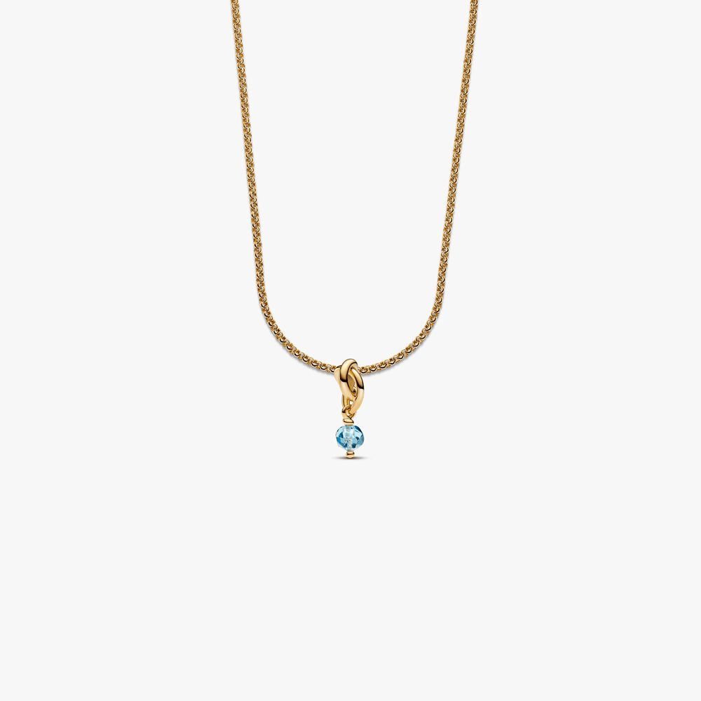 March Eternity Circle Dangle Charm Necklace Set