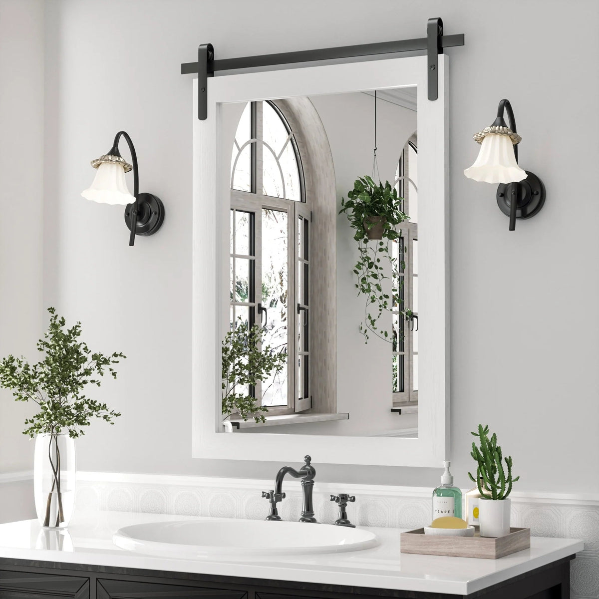 Rectangular Wall Mirror With Wood Frame, 18 x 26 in, 22 x 30 in, 24 x 36 in, or 40 x 26 in - Multiple Sizes