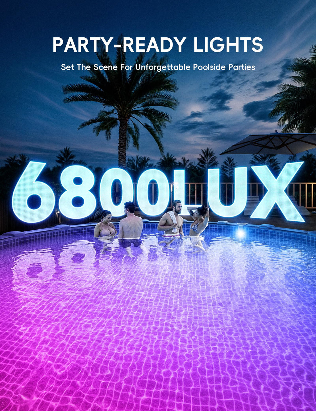 Solar LED Pool Light - 42 LEDs, 10 Color Options