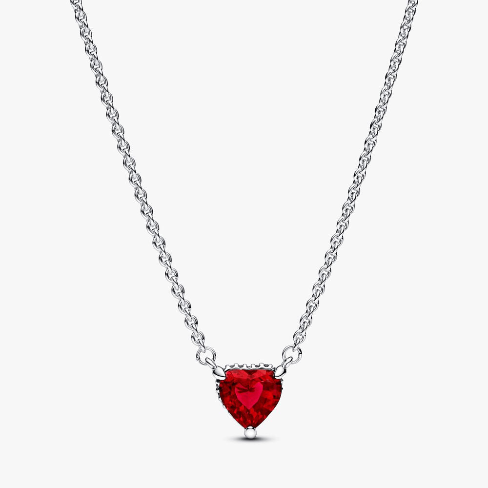 Sparkling Red Heart Ring Set