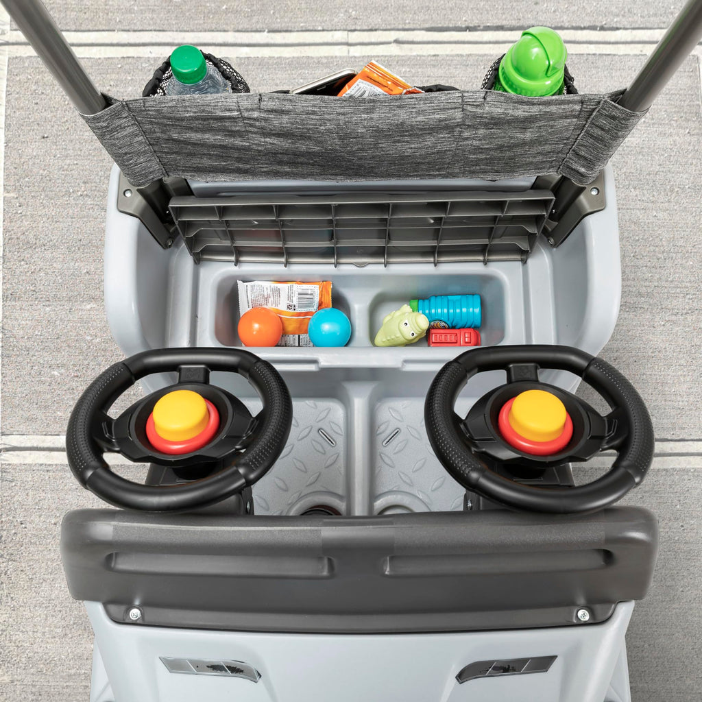 Kids 2-Seat Side-by-Side Push Ride-On SUV - Blue Or Gray