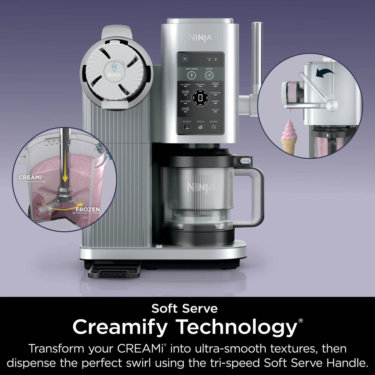 Ninja Swirl By CREAMi Soft Serve And Ice Cream Maker, 13 One-Touch Programs - NC701