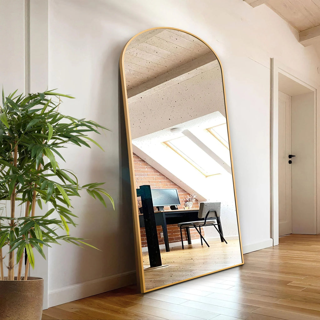 Arched Full-Length Floor Mirror - Standing And Wall-Mounted